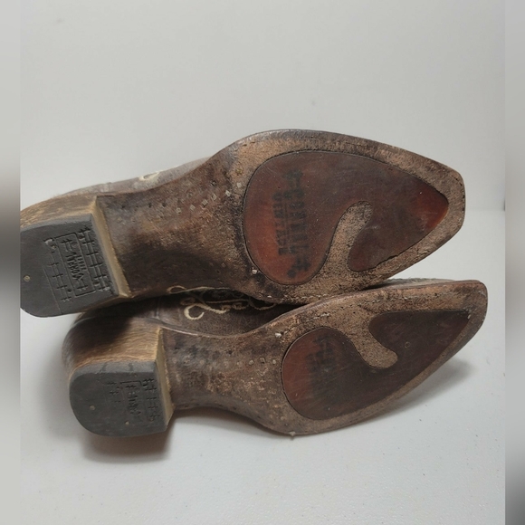 Corral A1094 Women's 6M Tan Leather Cream Embroidered Snip Toe Western Boots - Picture 11 of 12